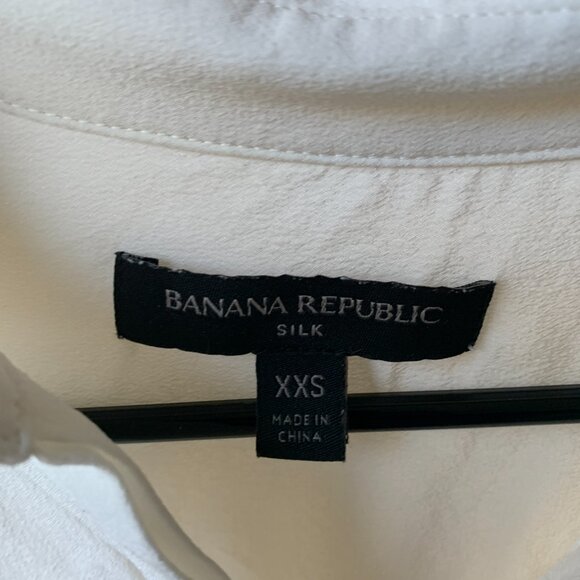 Banana Republic Women 100% Silk Button Down Shirt, White, Size XXS - Picture 3 of 6